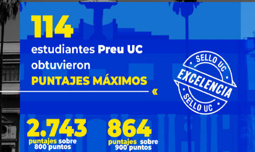 Preuniversitario UC celebra más de 100 puntajes máximos nacionales PAES 2024